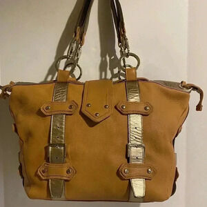 Gustto leather satchel large brown